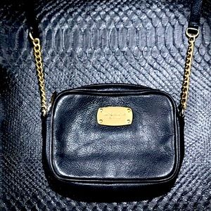 Michael Kors Black LEATHER SMALL SHOULDER BAG Noir